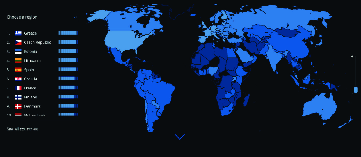 Global Threat Map showing cybersecurity threats by region